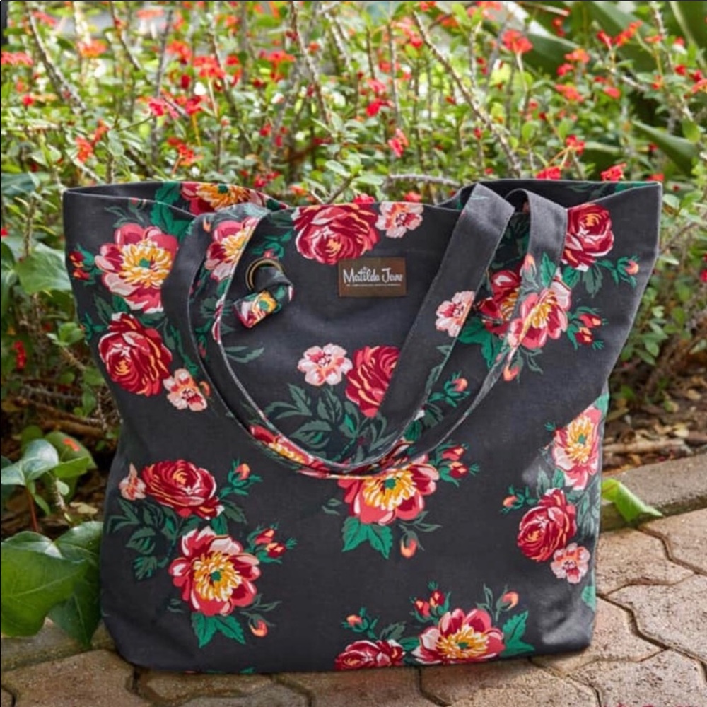Matilda Jane Floral Tote Bag - Black and Red